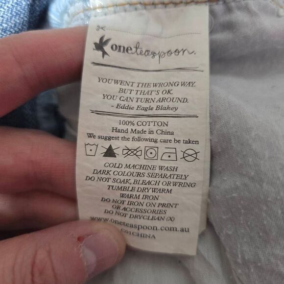 One by One Teaspoon Trashed Free Birds Rigid Skinny Jeans Extreme Distressed - Picture 7 of 8